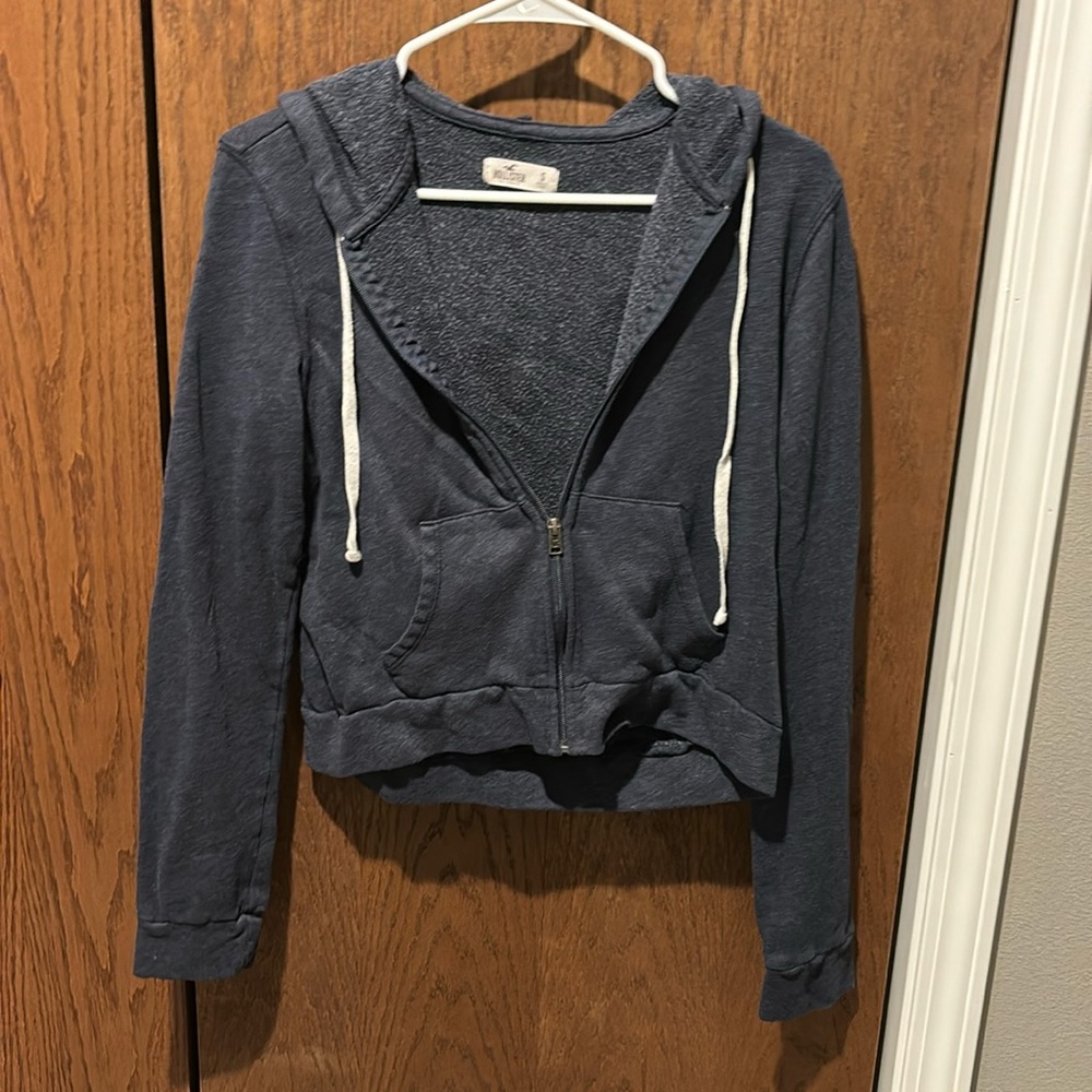 Hollister Zip Up Sweater - Blue gray